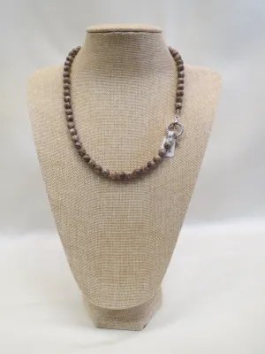 ADO | Stone Taupe & Green Beaded Necklace